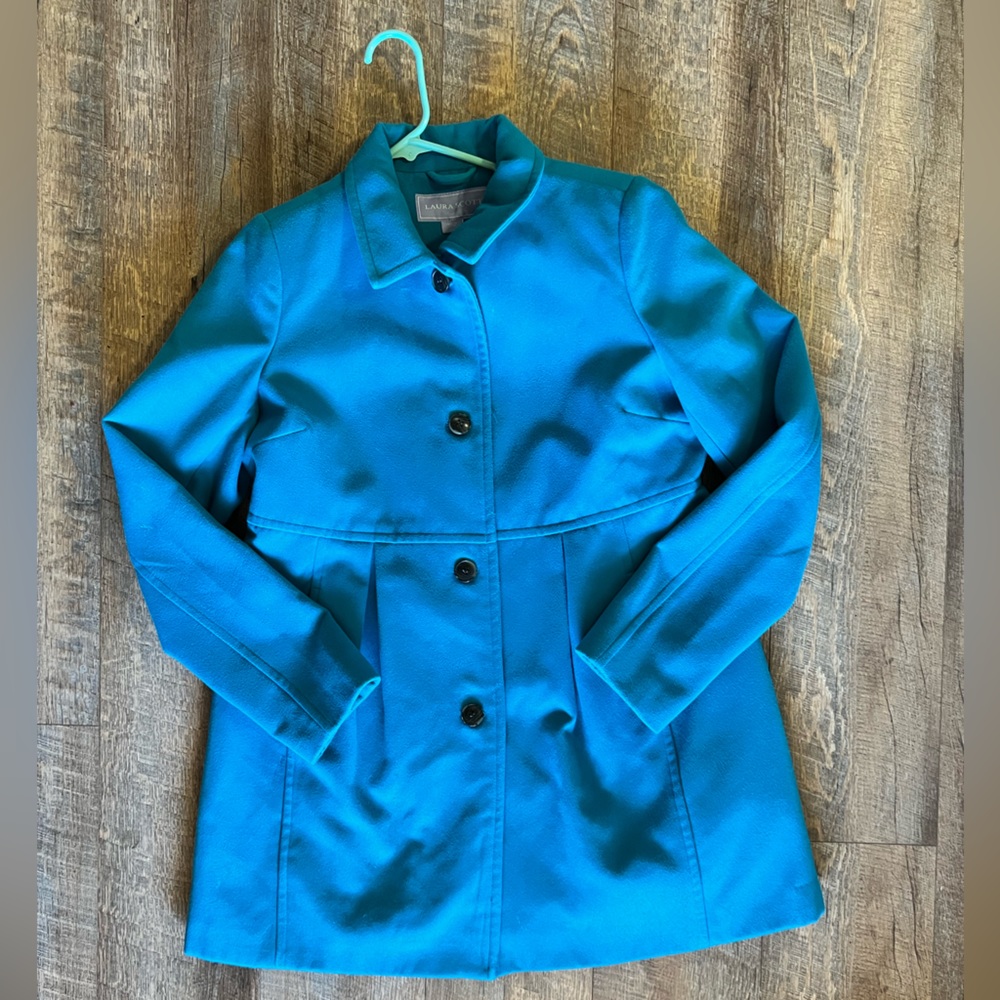 Laura Scott Teal Pea Coat Size L